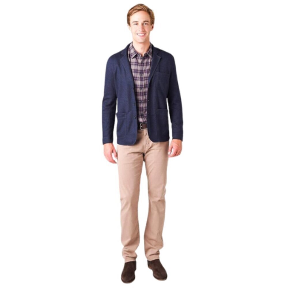 Rails Mens Large Navy Patch Pocket Wool Dwight Blazer Jacket